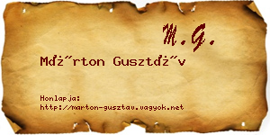Márton Gusztáv névjegykártya