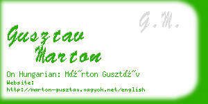 gusztav marton business card